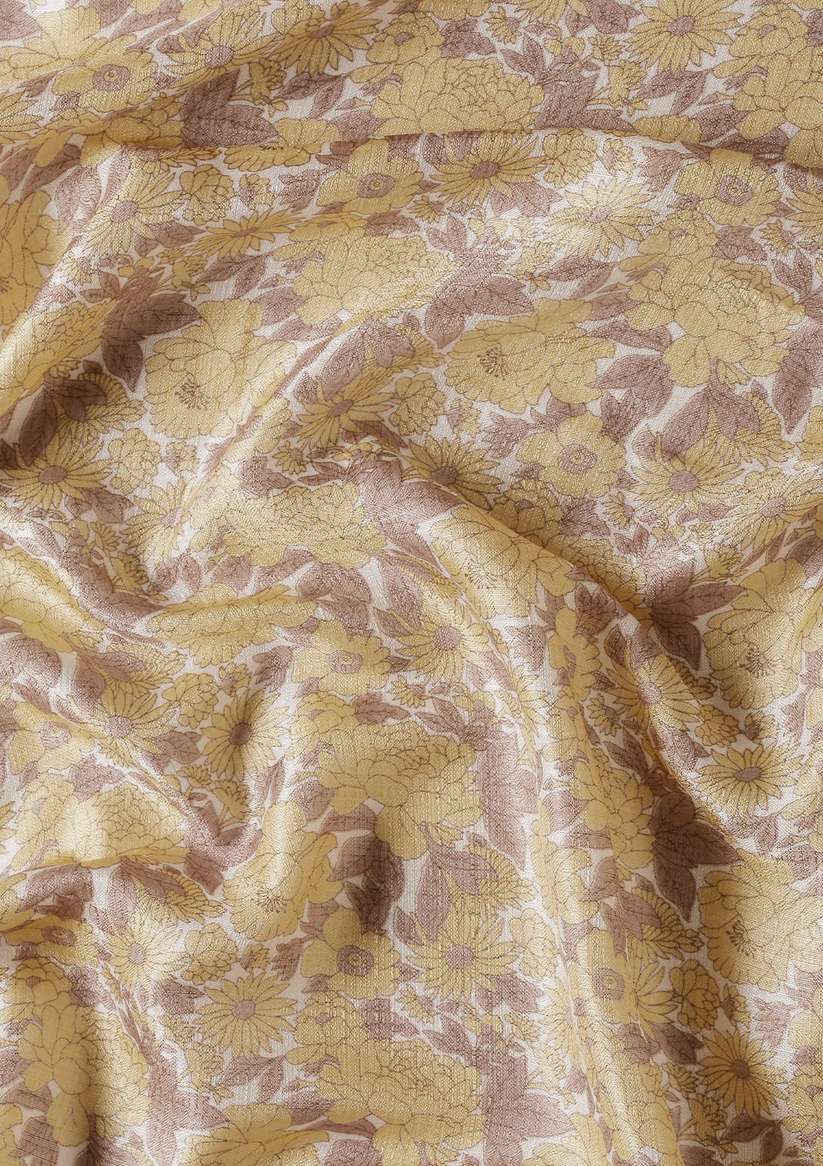 Copper A/O Floral Printed Art Tussar Matka Silk Saree