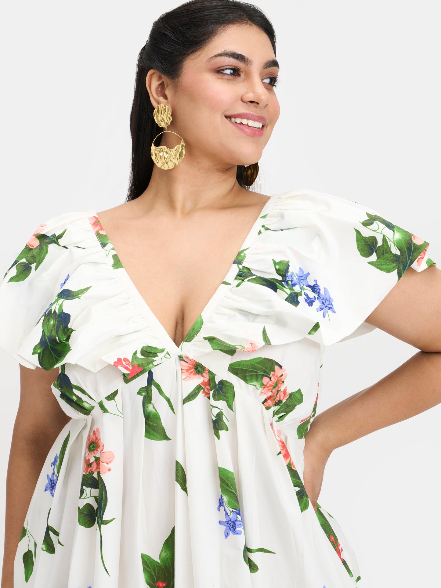 100% Cotton Floral Maxi Dress