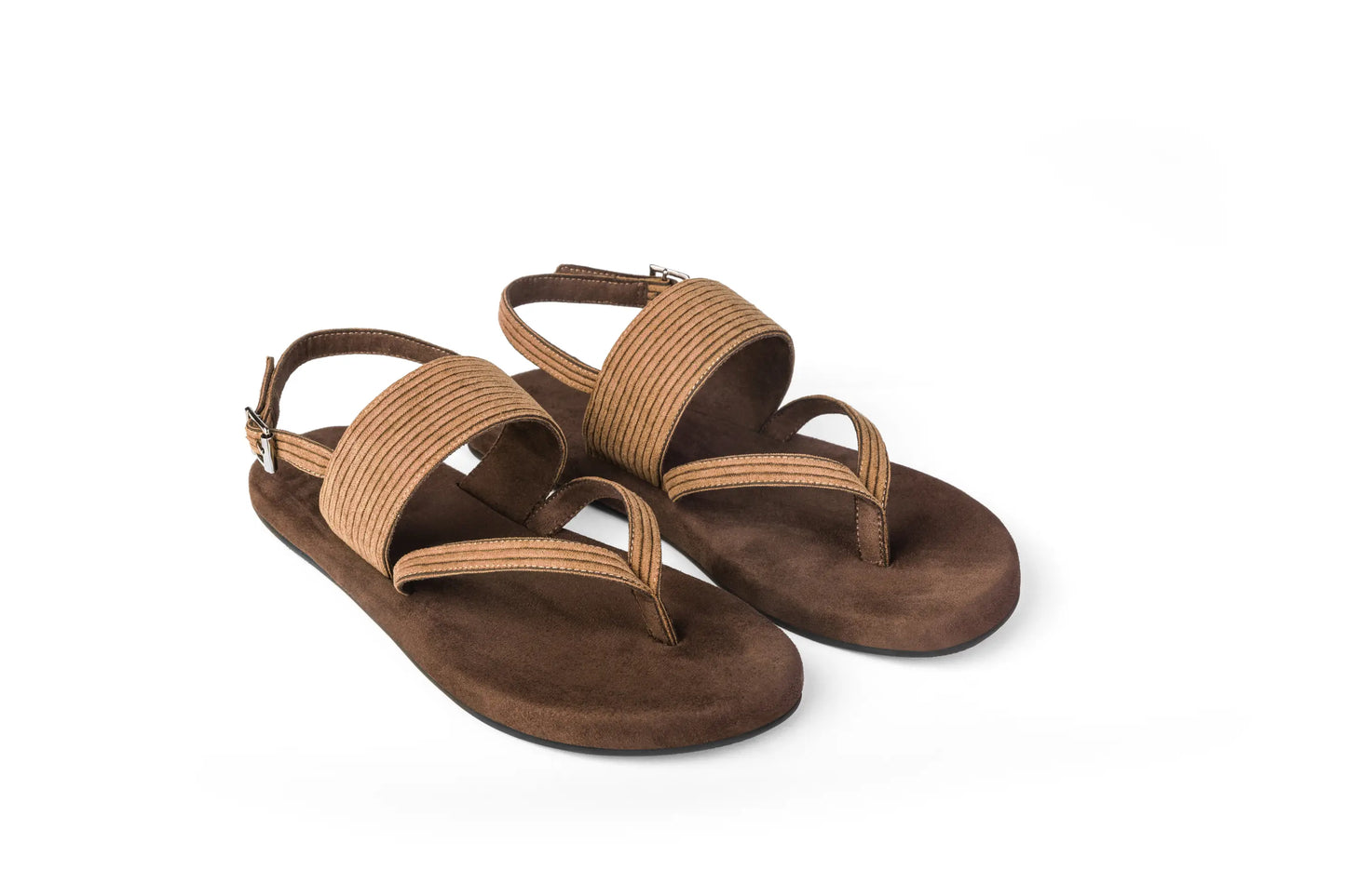 Paaduks Hiver Thong-Strap Corduroy Brown Sandals