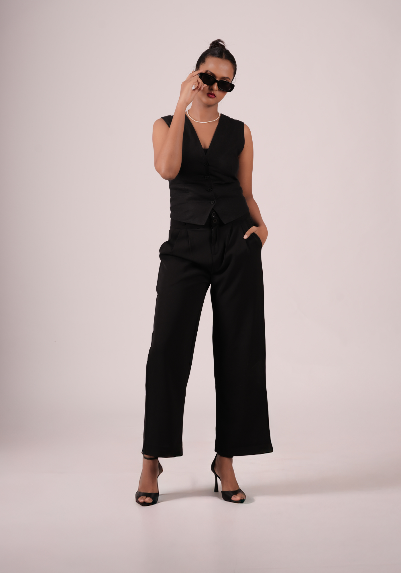 korean Baggy Pants in Midnight Black