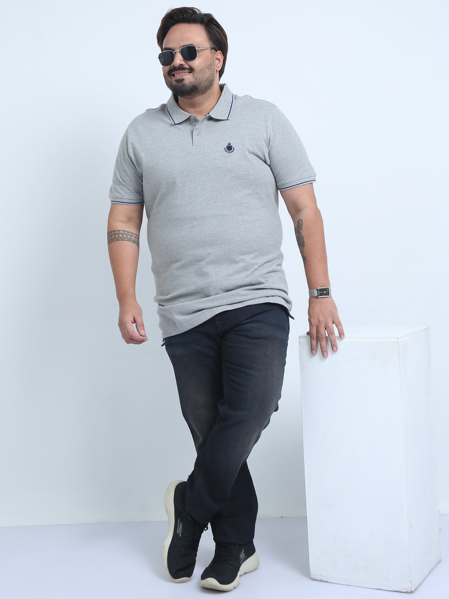Men's Plus Size Solid Polo T-Shirt