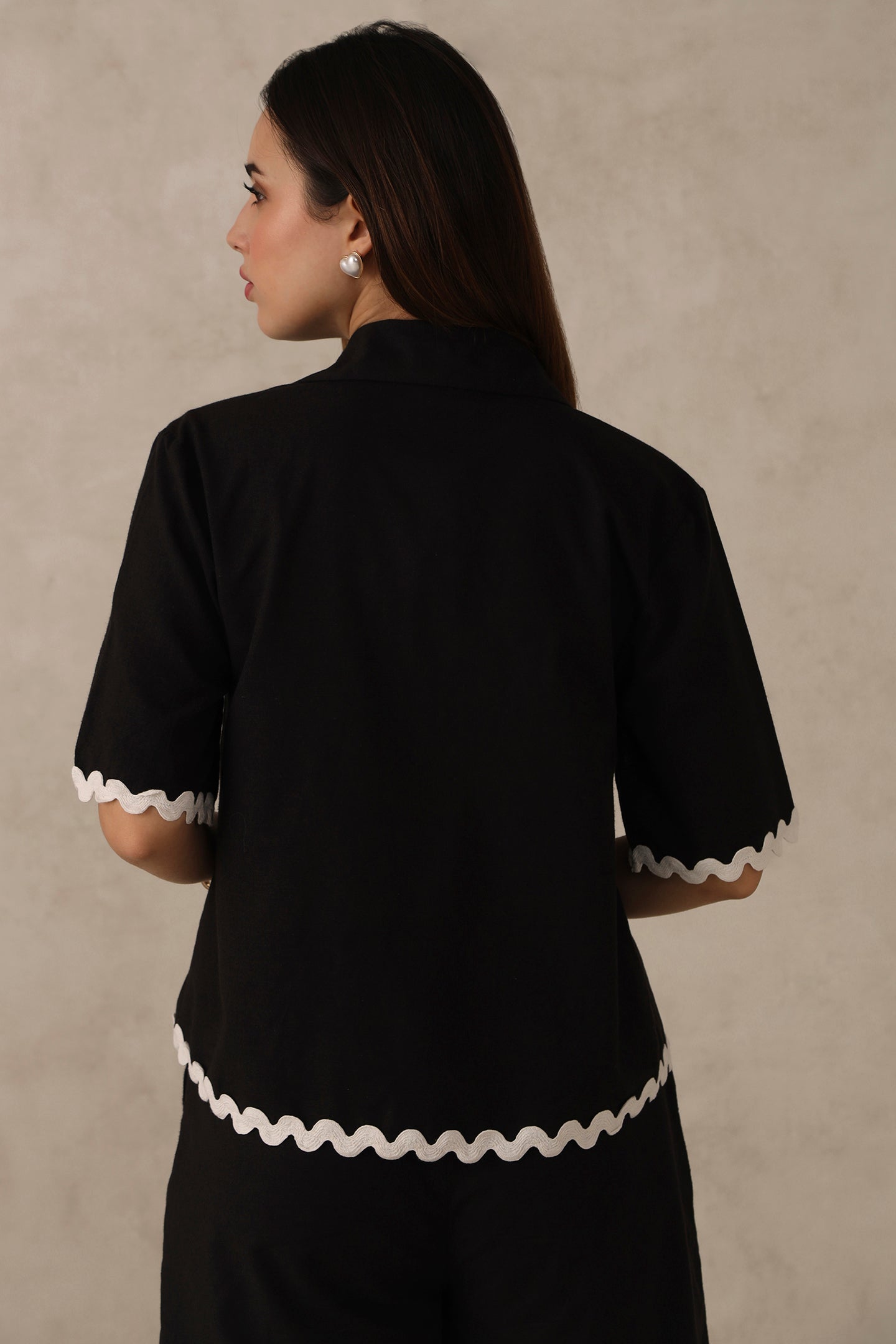 Black Ric Rac Lace Shirt