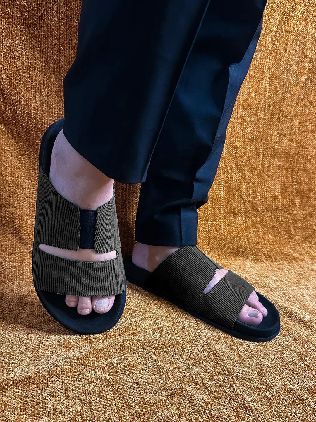 Paaduks Finn Cloak Corduroy Grey Men Slides