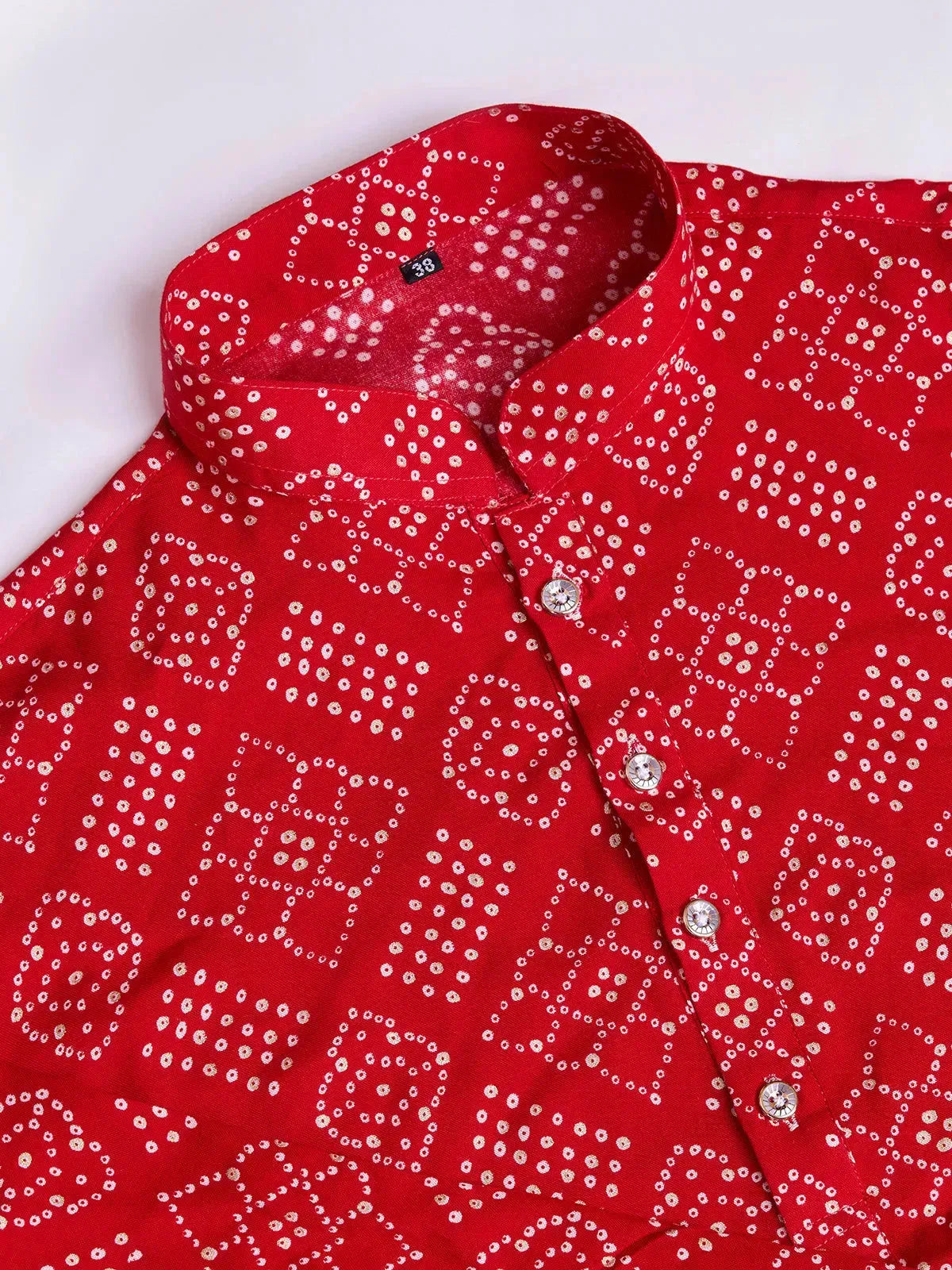 Red Rayon Foil Printed Men's kurta For Every Occasion