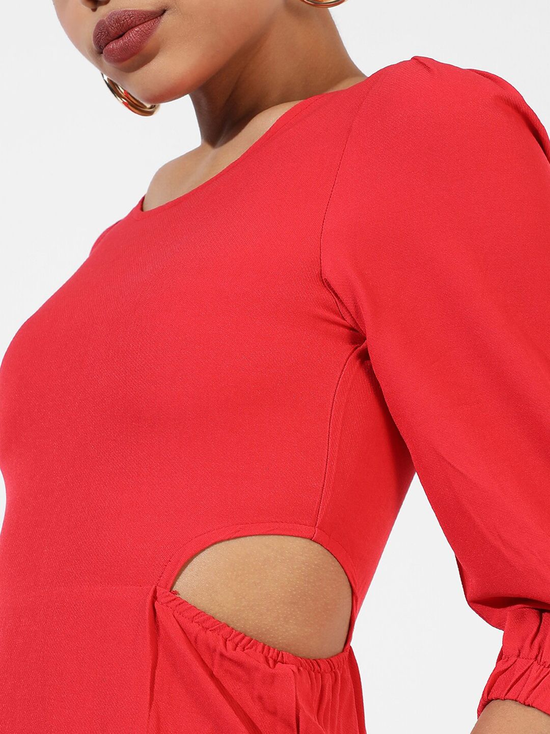 Puff Sleeve Fit & Flare Dress