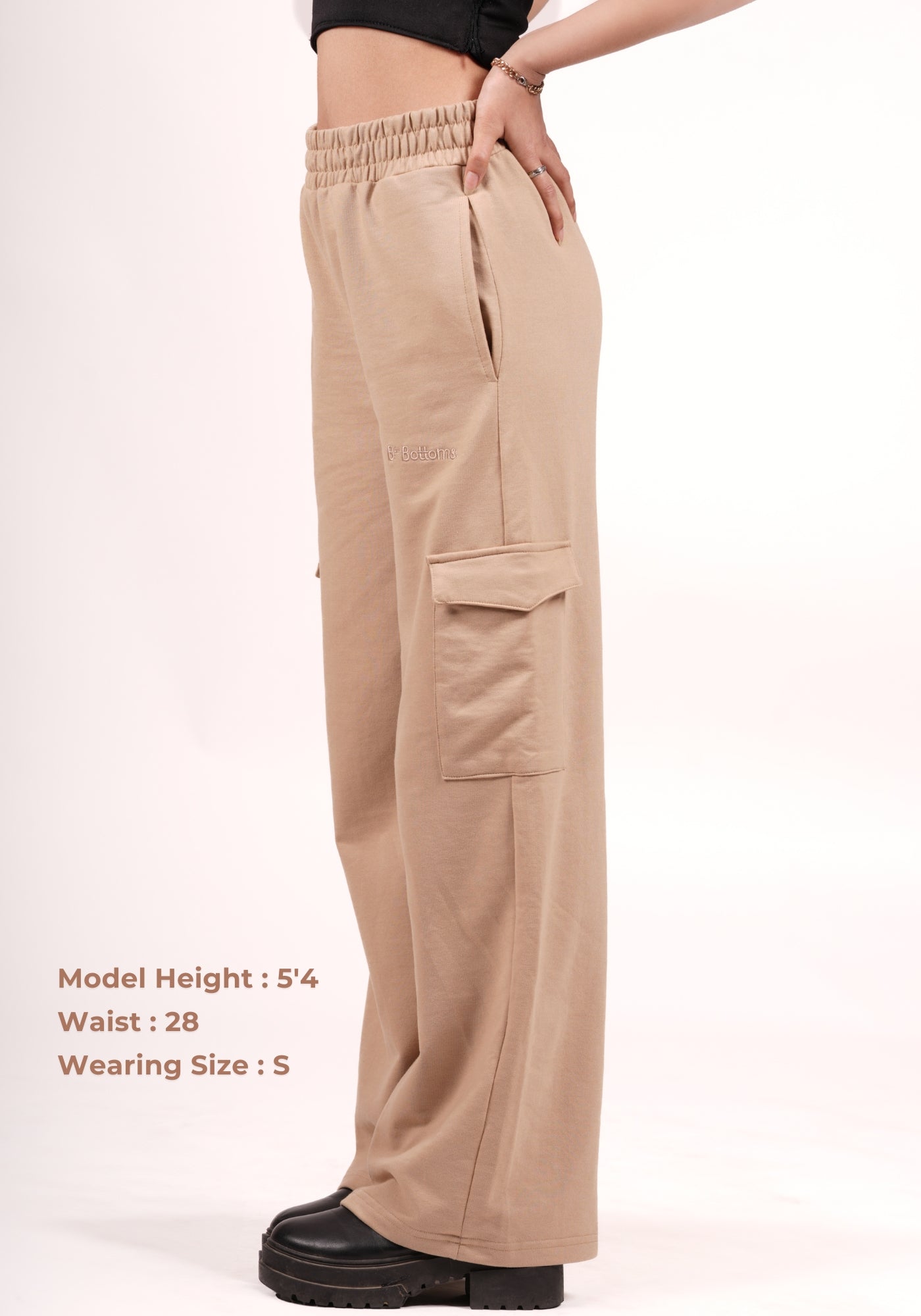 Wide Leg Cargos in Sugar Cookie Beige