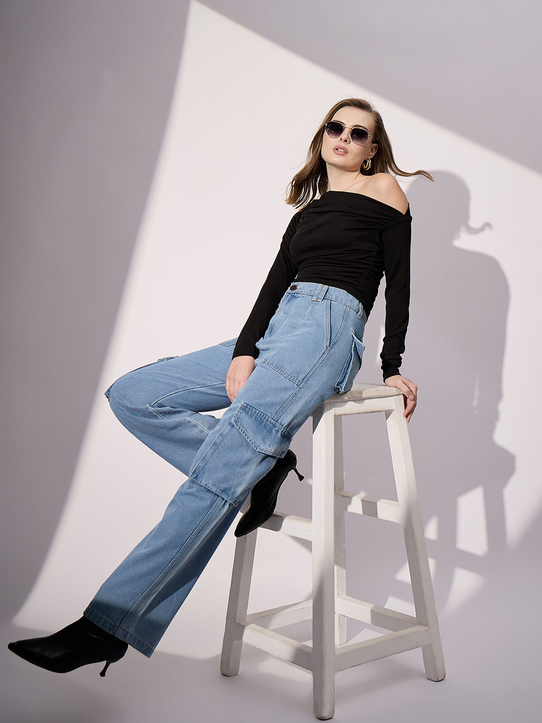 Stretchable Asymmetrical Ruched Top