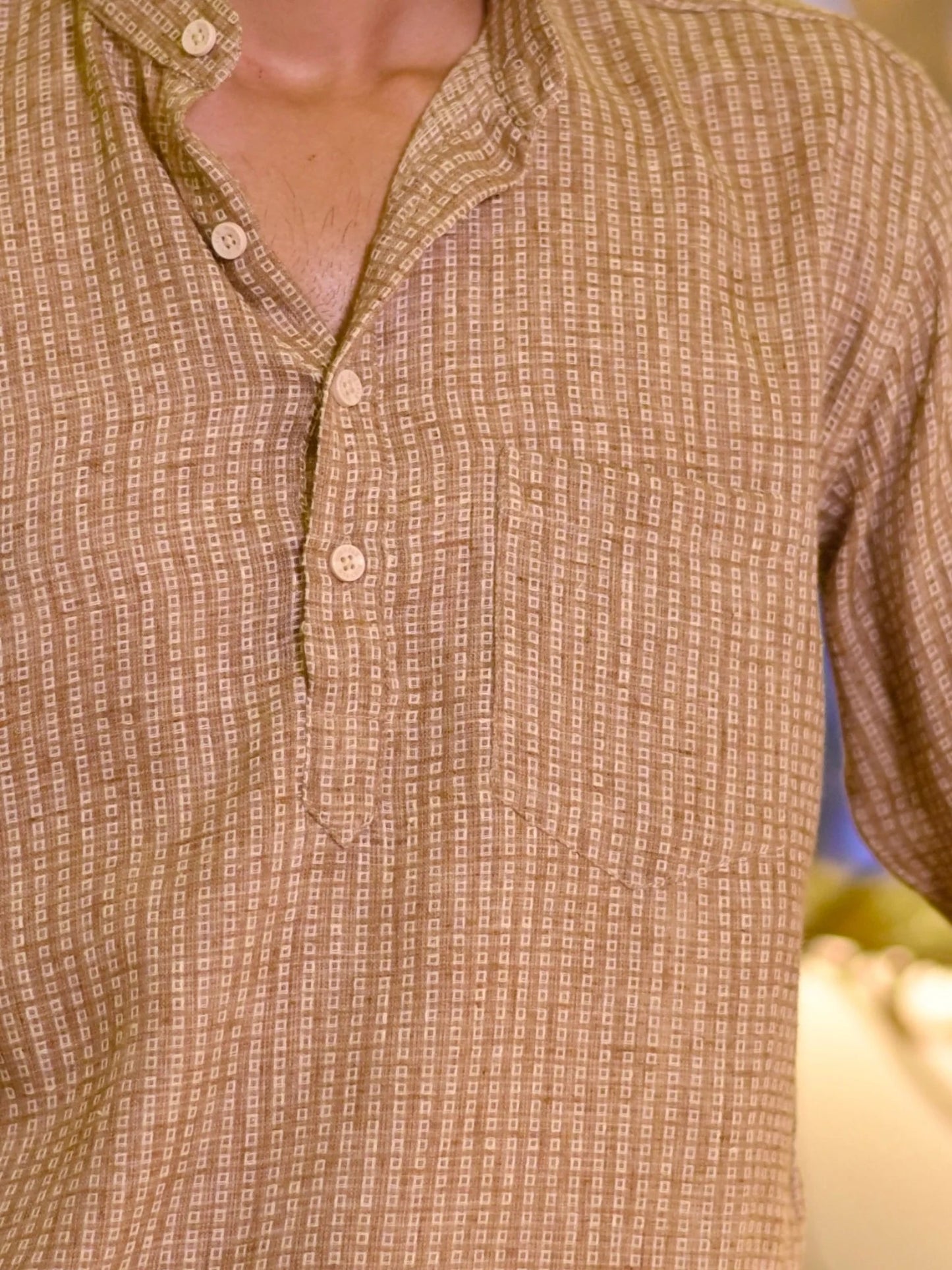 Sand Box Cotton Yarn Dyed Short Kurta