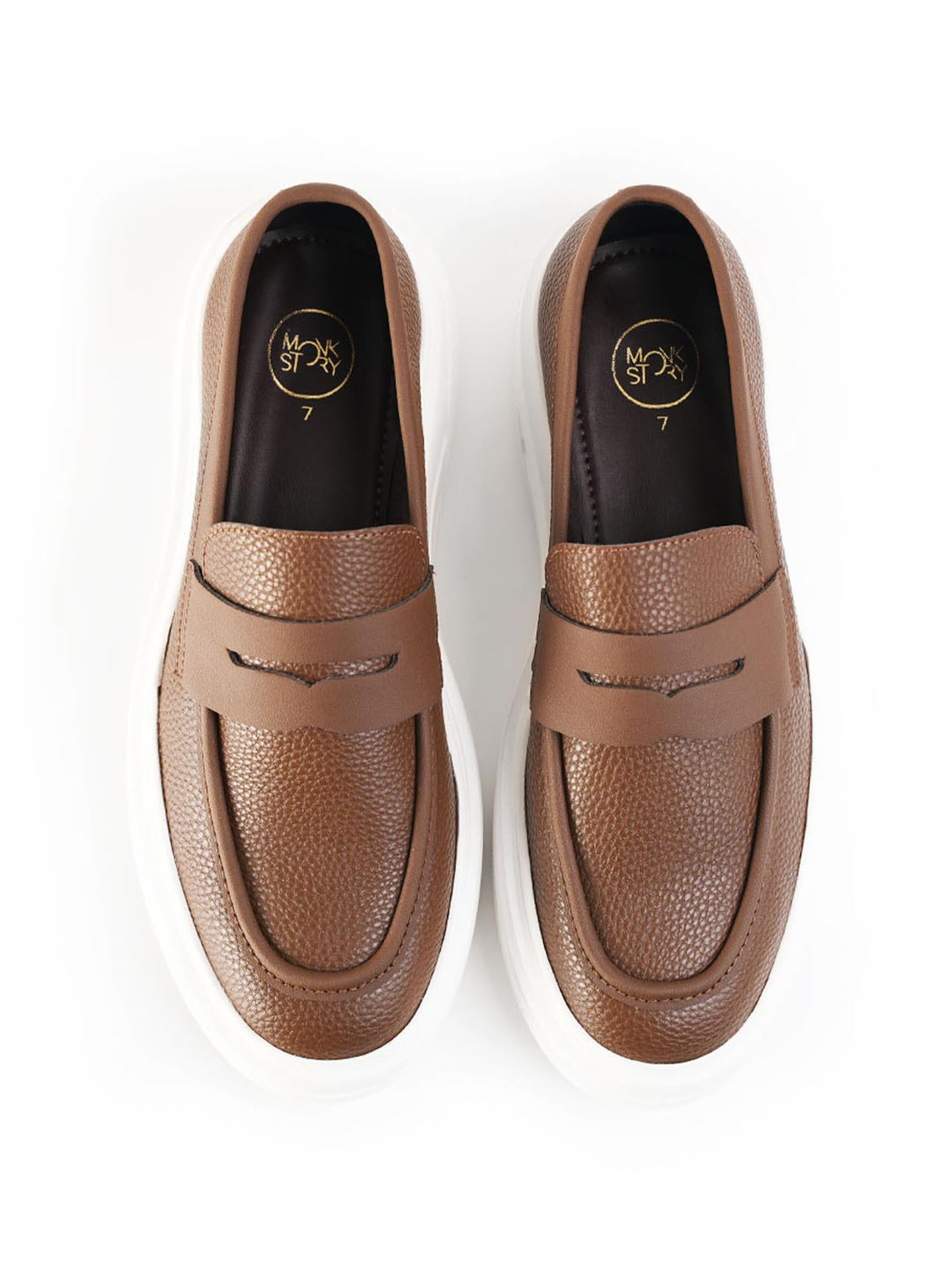 Monkstory Chunky Luxe Slip-On Sneakers - Tabac Brown