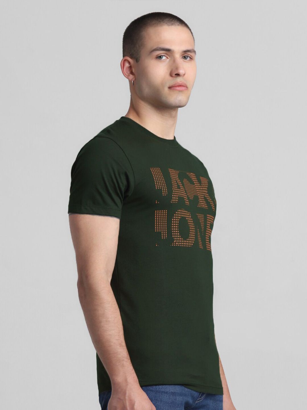 Typography Printed Slim Fit Round Neck Cotton T-shirt