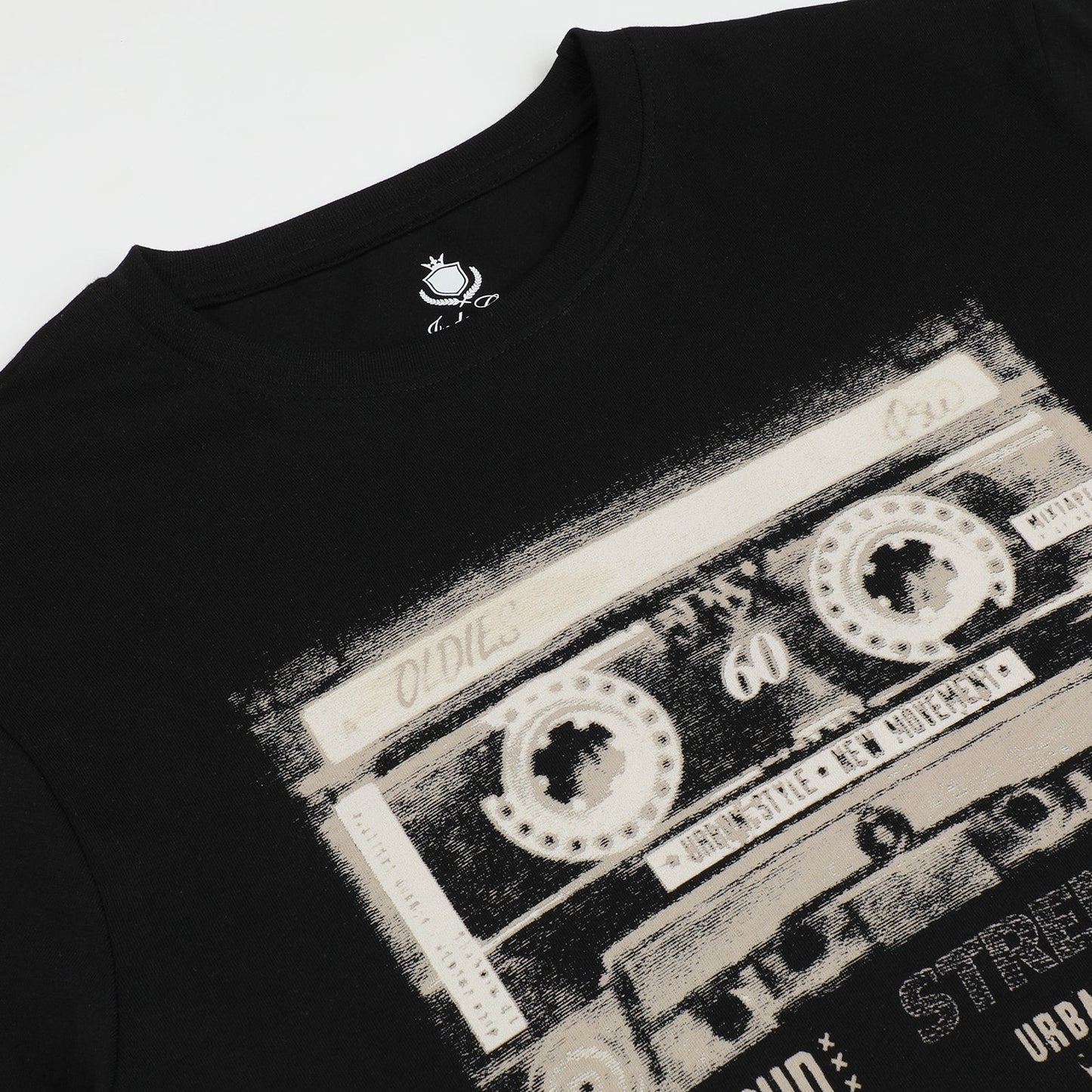 Jet Black Men's Retro Cassette Tape Graphic Tee