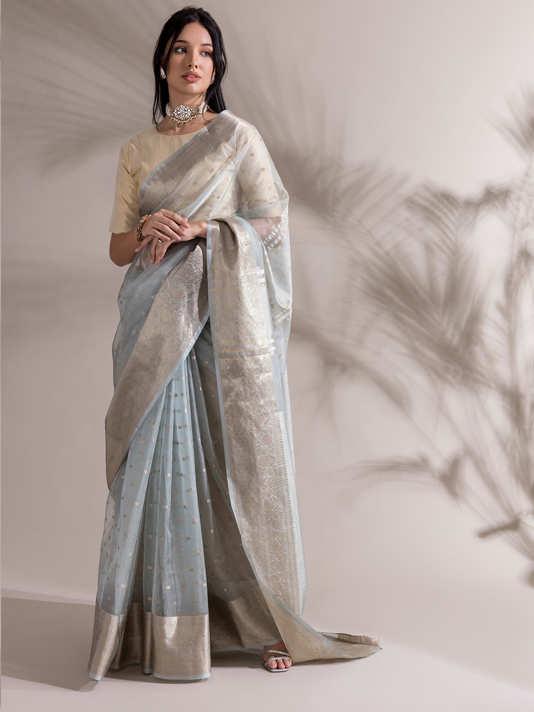 Serene Blue Banarsi Saree