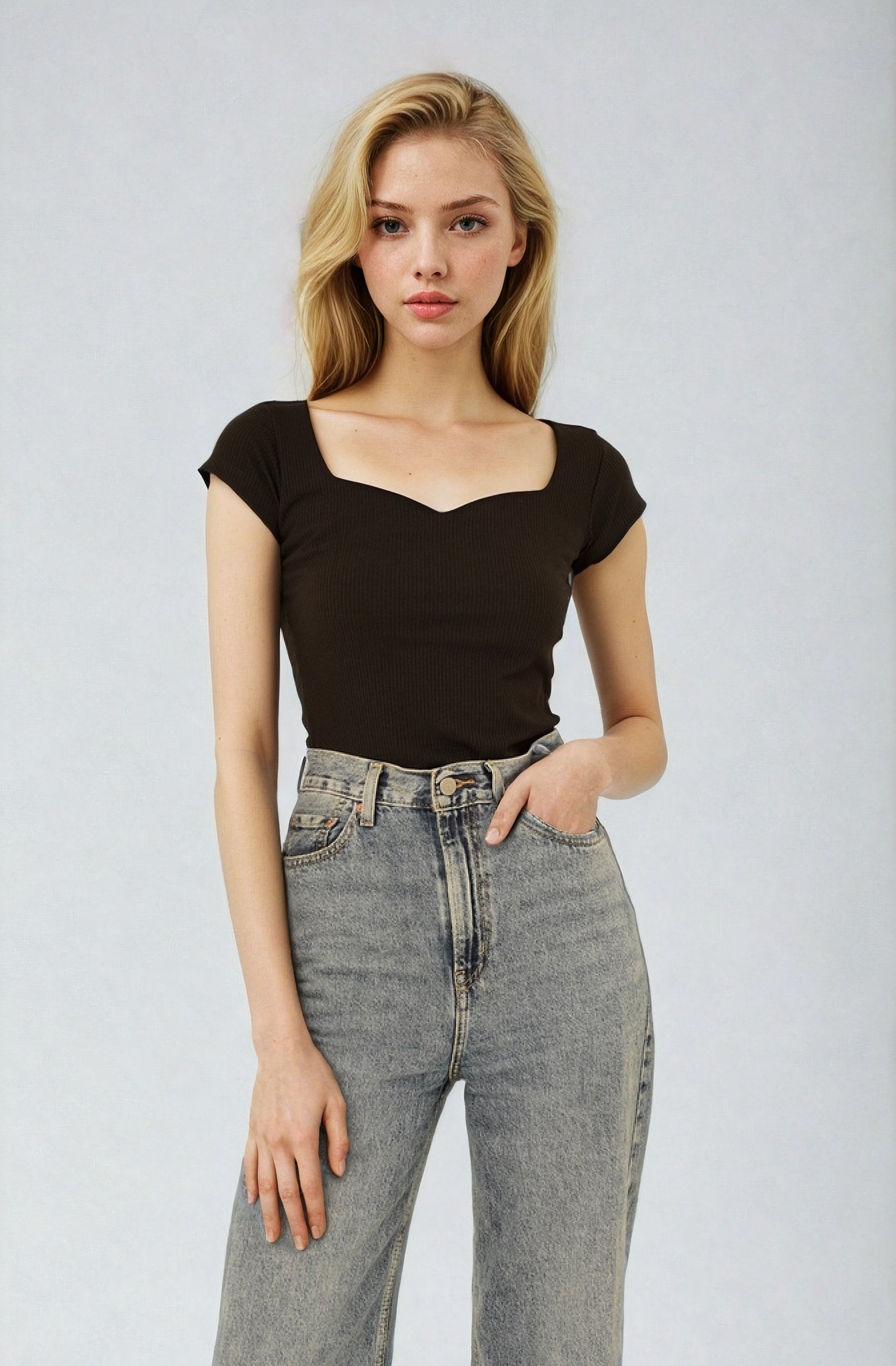 MWB Sweetheart Neckline Rib Top