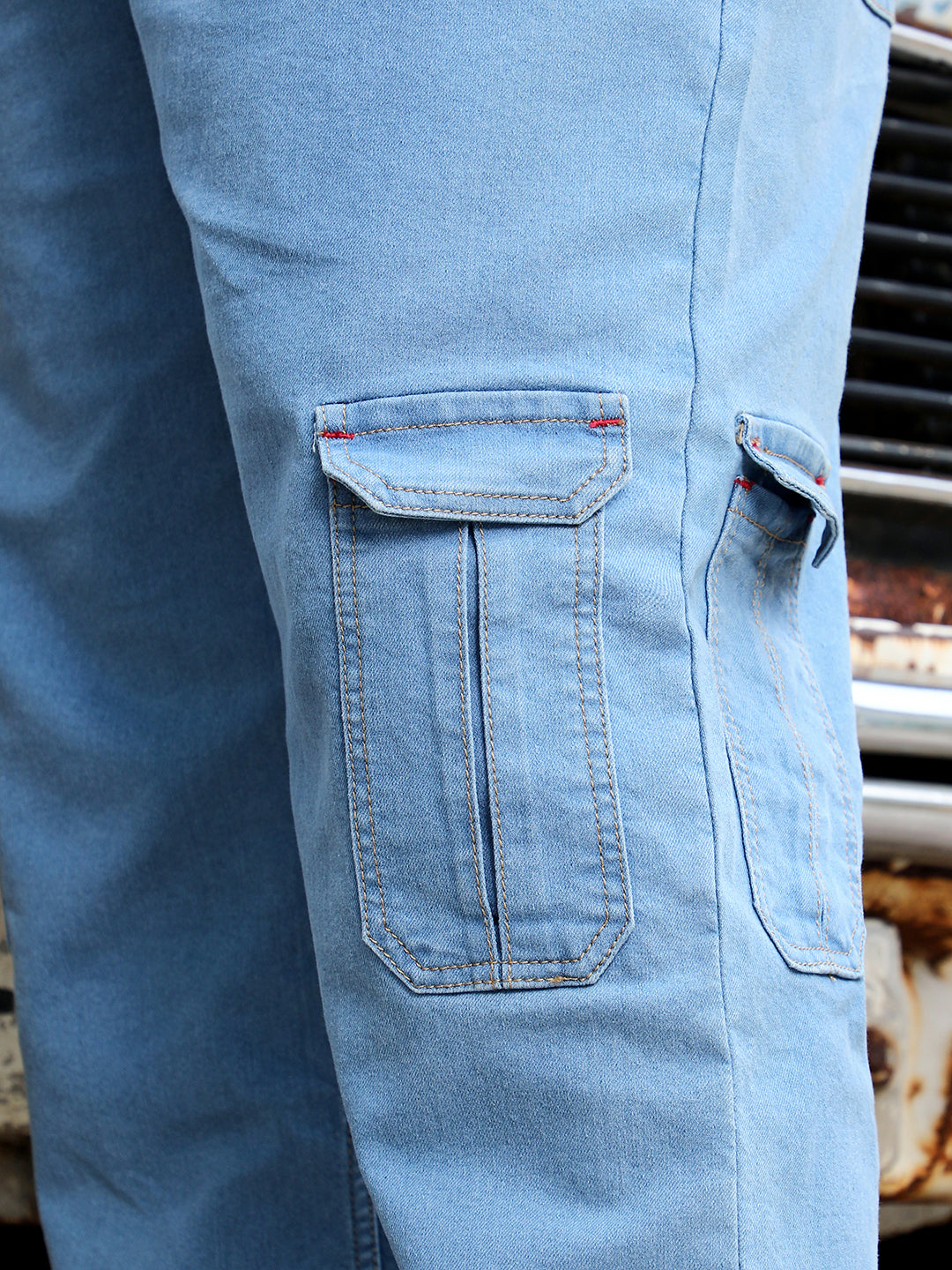 Straight Cargo Denim Jeans