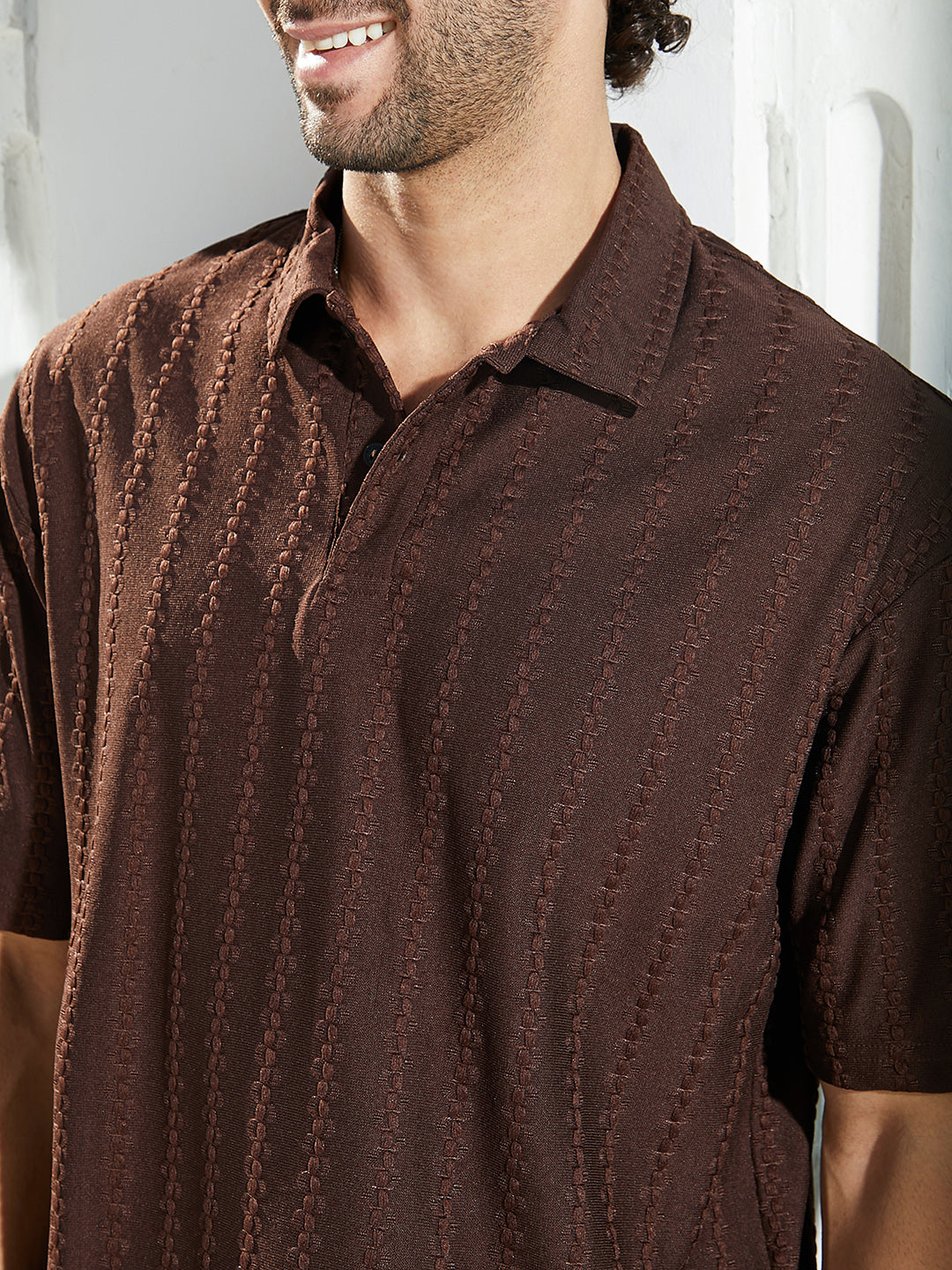 Spiralknot-Tactile Oversized Polo T-Shirt