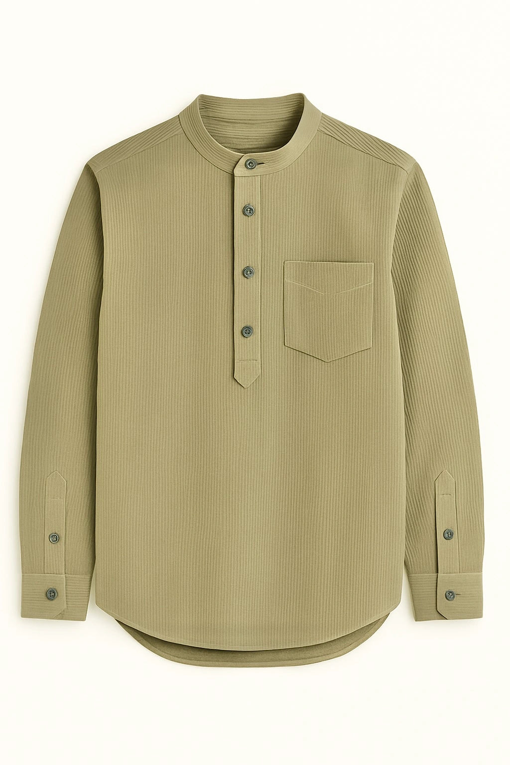 Light Olive Corduroy Short Kurta