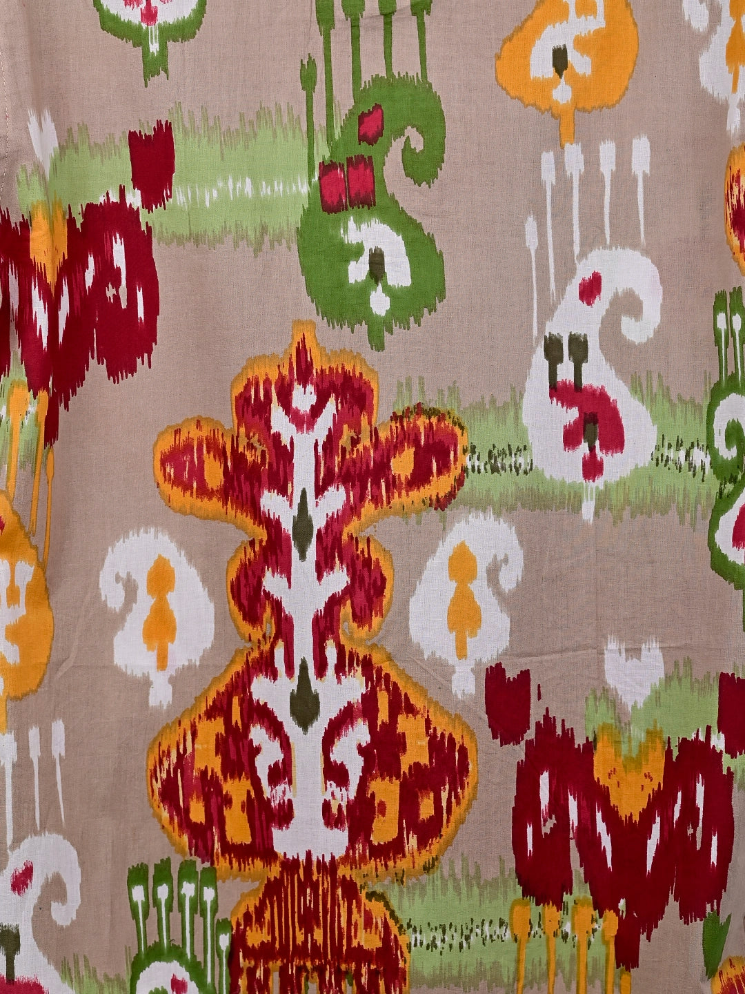 Brown Self Patterned Printed Short Shirt