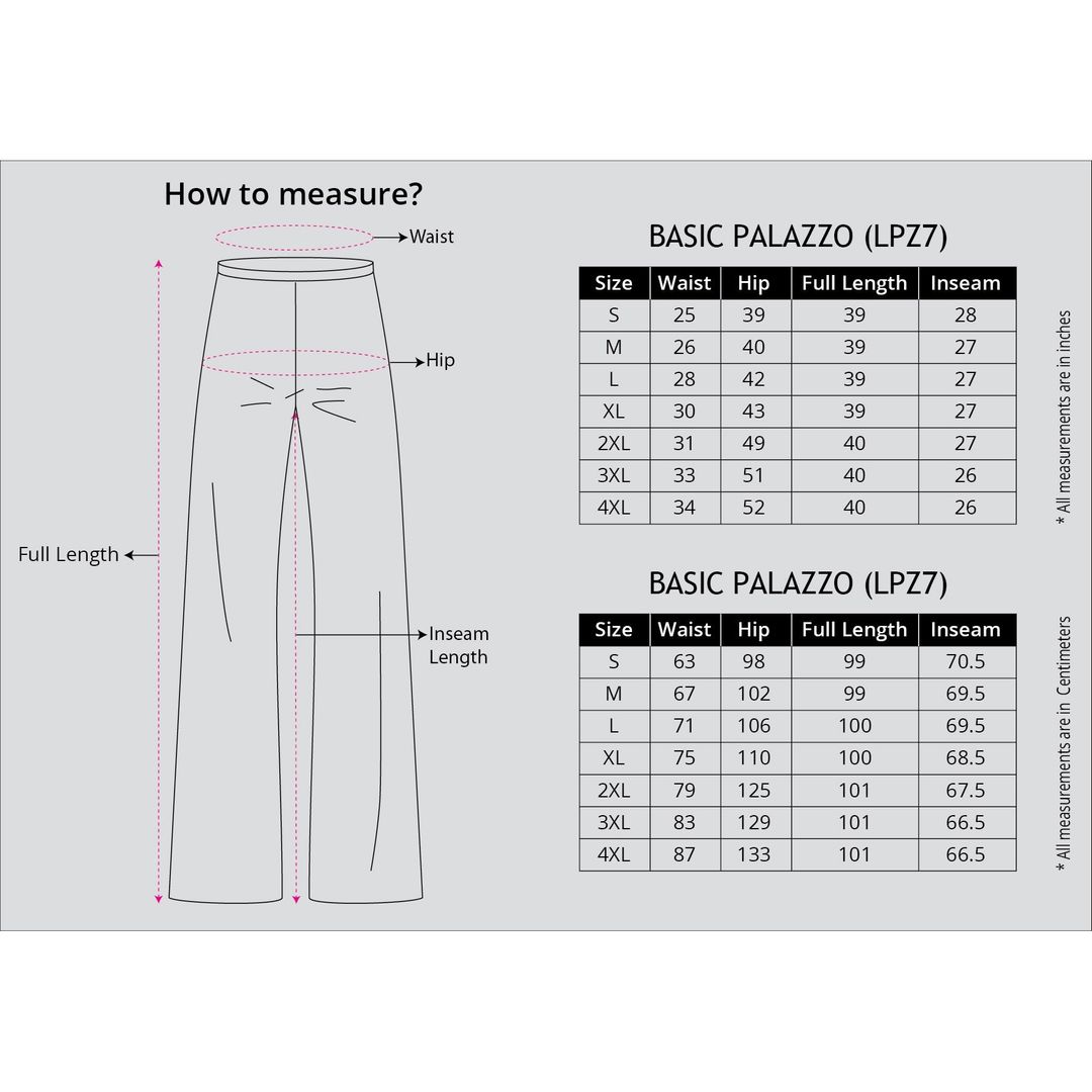 Go Colors Women's Solid Woven Viscose Mid Rise Basic Palazzos