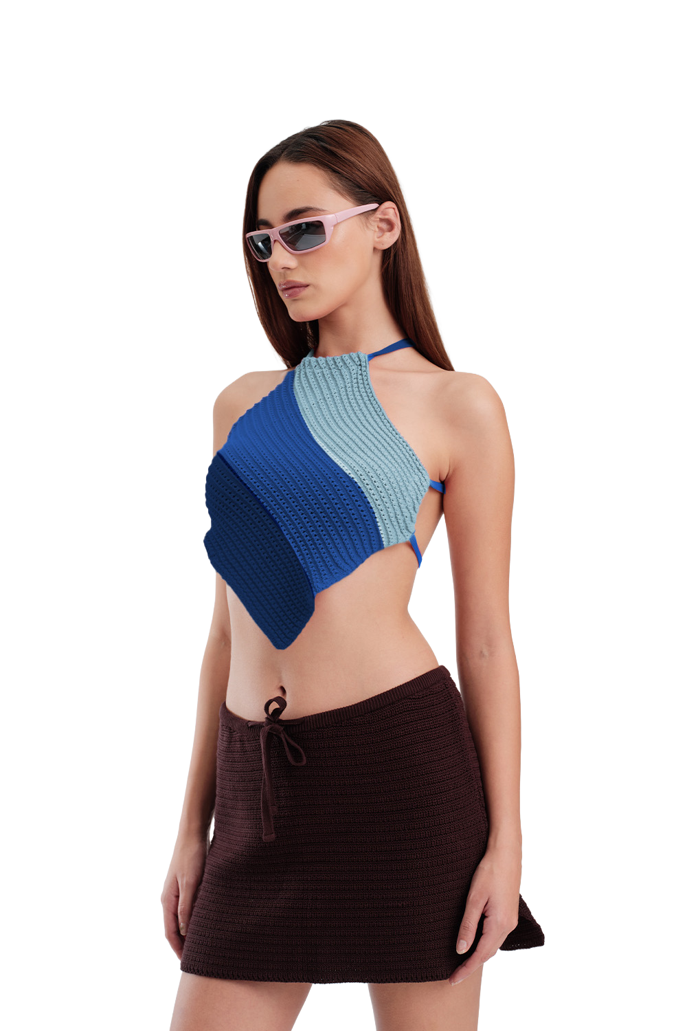 Aqua Ripple Knitwear Top