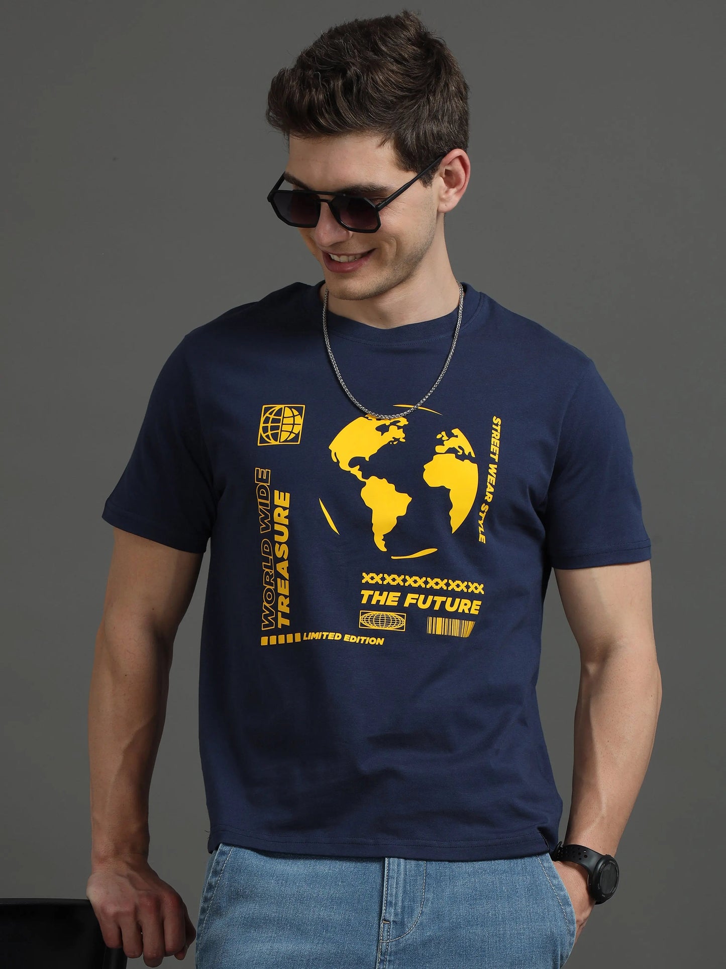 Men THE FUTURE Printed Regular Fit T-Shirt