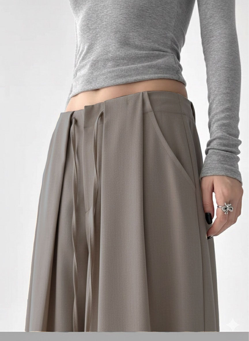Draped Edit Wide Leg Pants - Sand