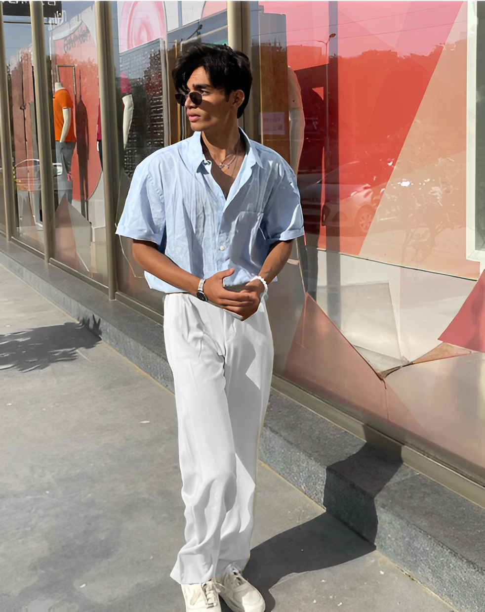 Korean Baggy Loose Fit Pants For Men - White