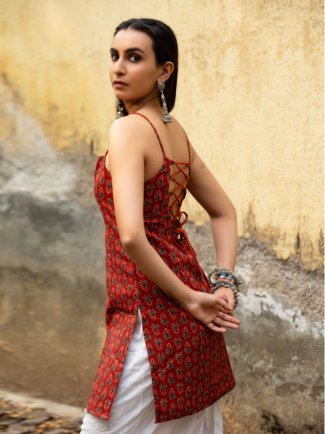 Sia Noodle Strap Corset Kurti