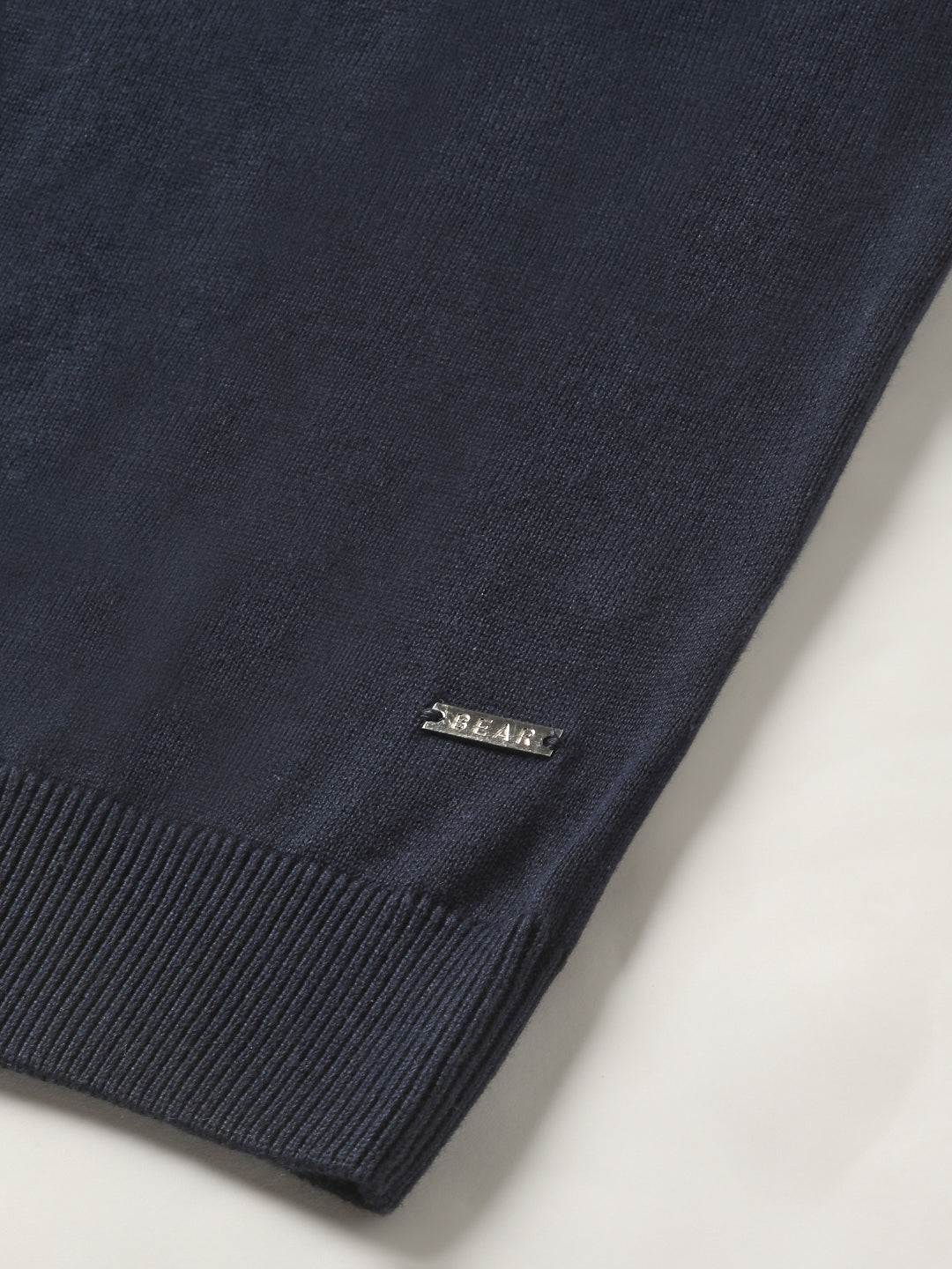 Men Blue Solid Regular Fit Polo Collar T-shirt