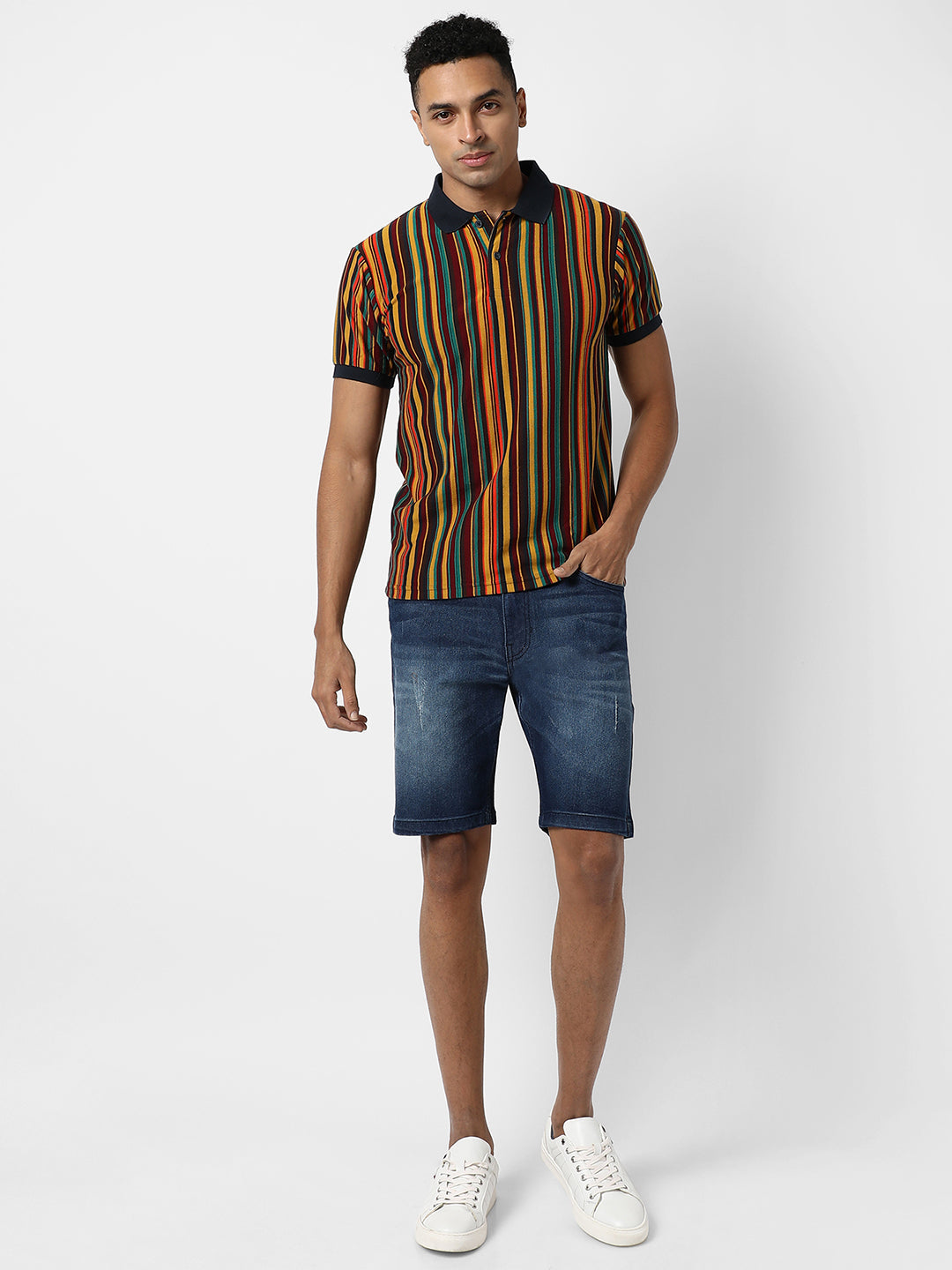 Candy Striped Polo T-Shirt