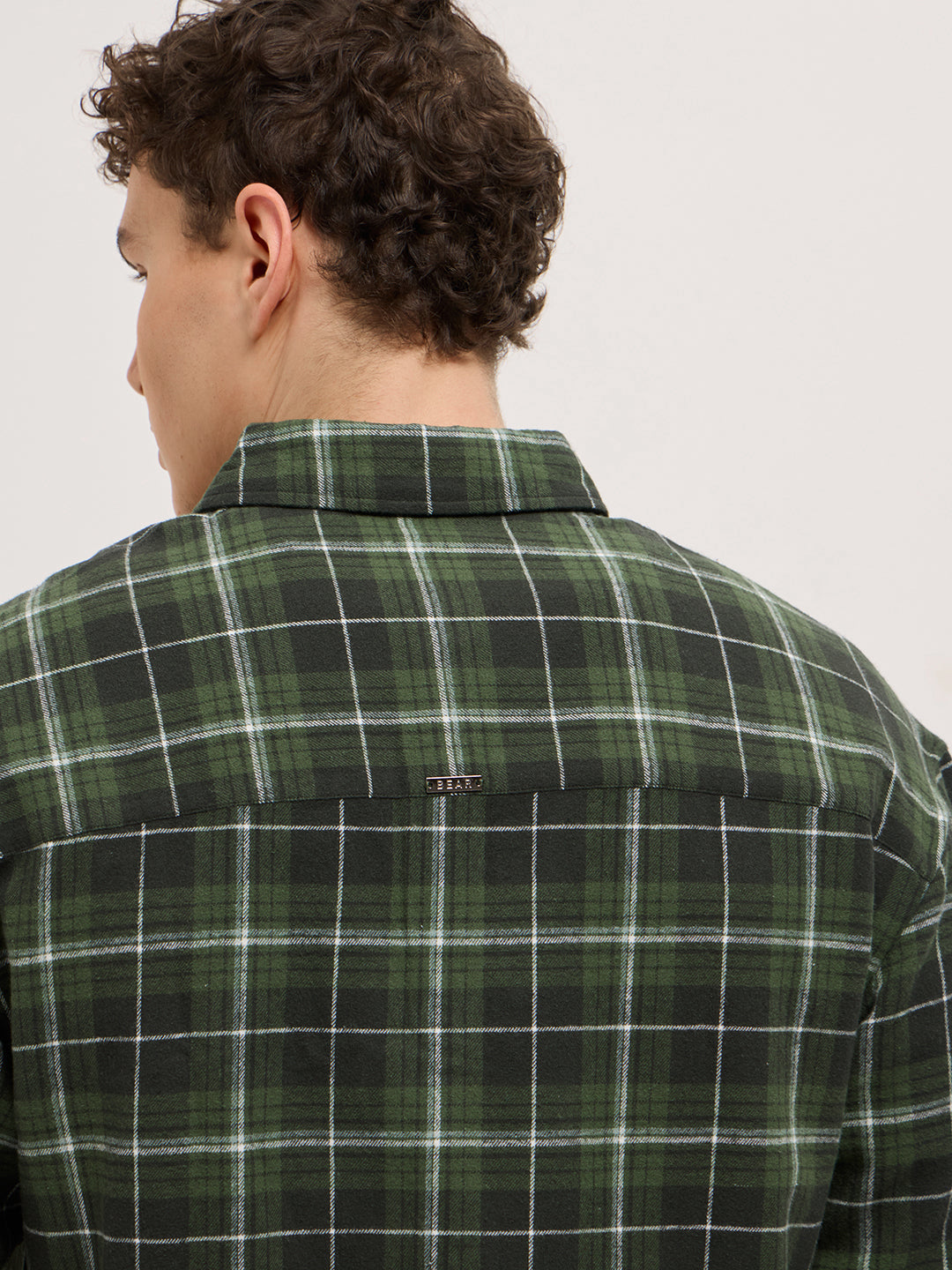 Olive Tartan Checked Relax Fit Overshirt