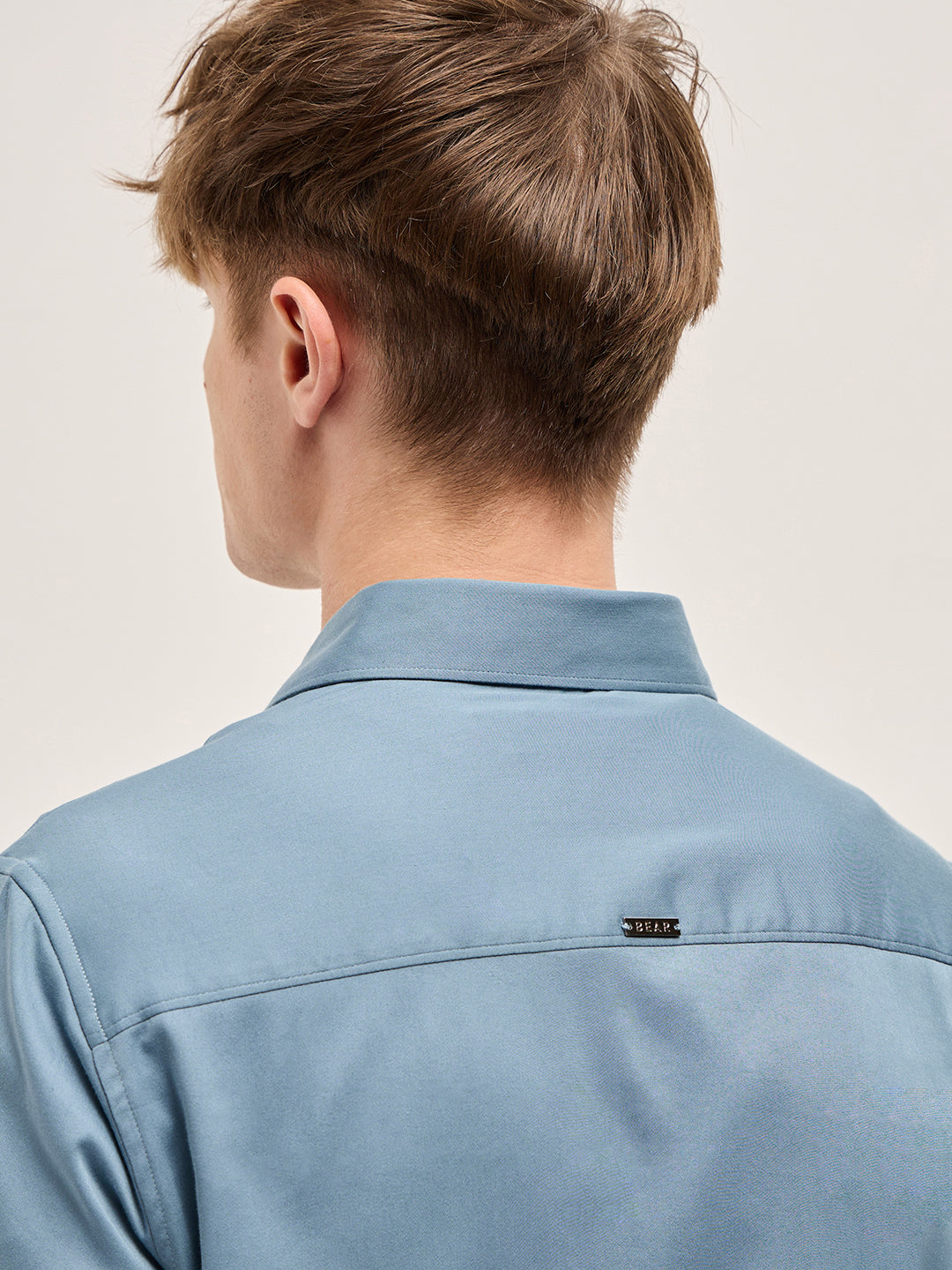 Blue Solid Slim Fit Casual Shirt