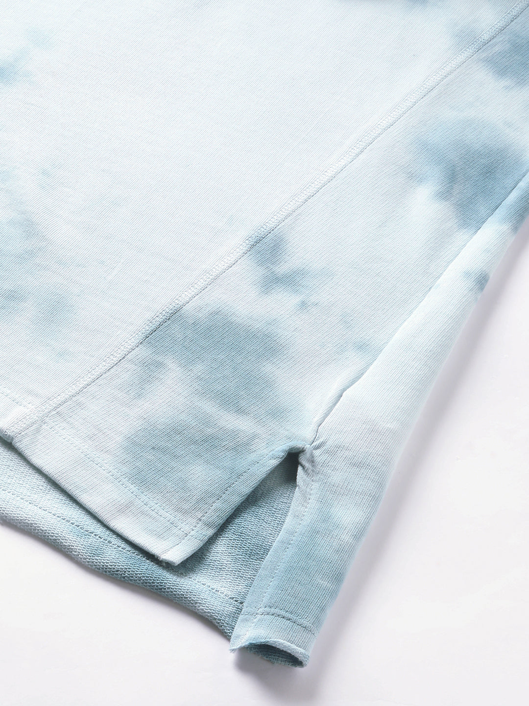 Men Blue Tie and Dye Oversized Fit Round Neck T-shirt