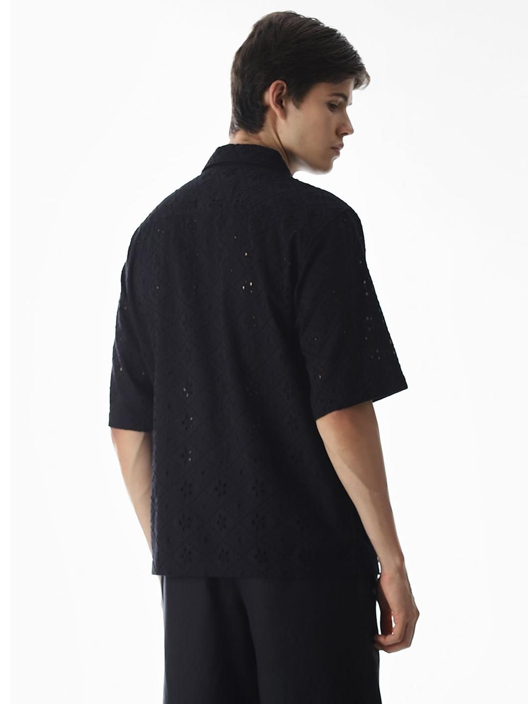 Men Semi Sheer Casual Oversized Shirt