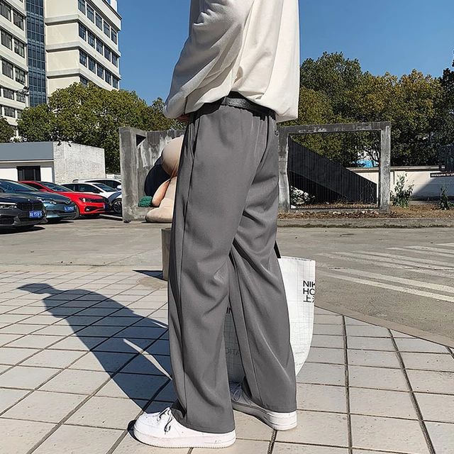 Korean Baggy Loose Fit Pants For Men - Grey