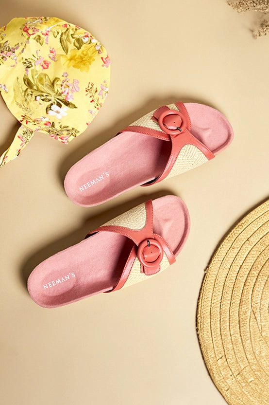 Neeman's Boheme Chic Slides for Women | Sliders for Girls | Adjustable Strap Open Toe Chappal | Lightweight Comfortable Flexible Soft Cushioned Slides | Stylish & Fashionable