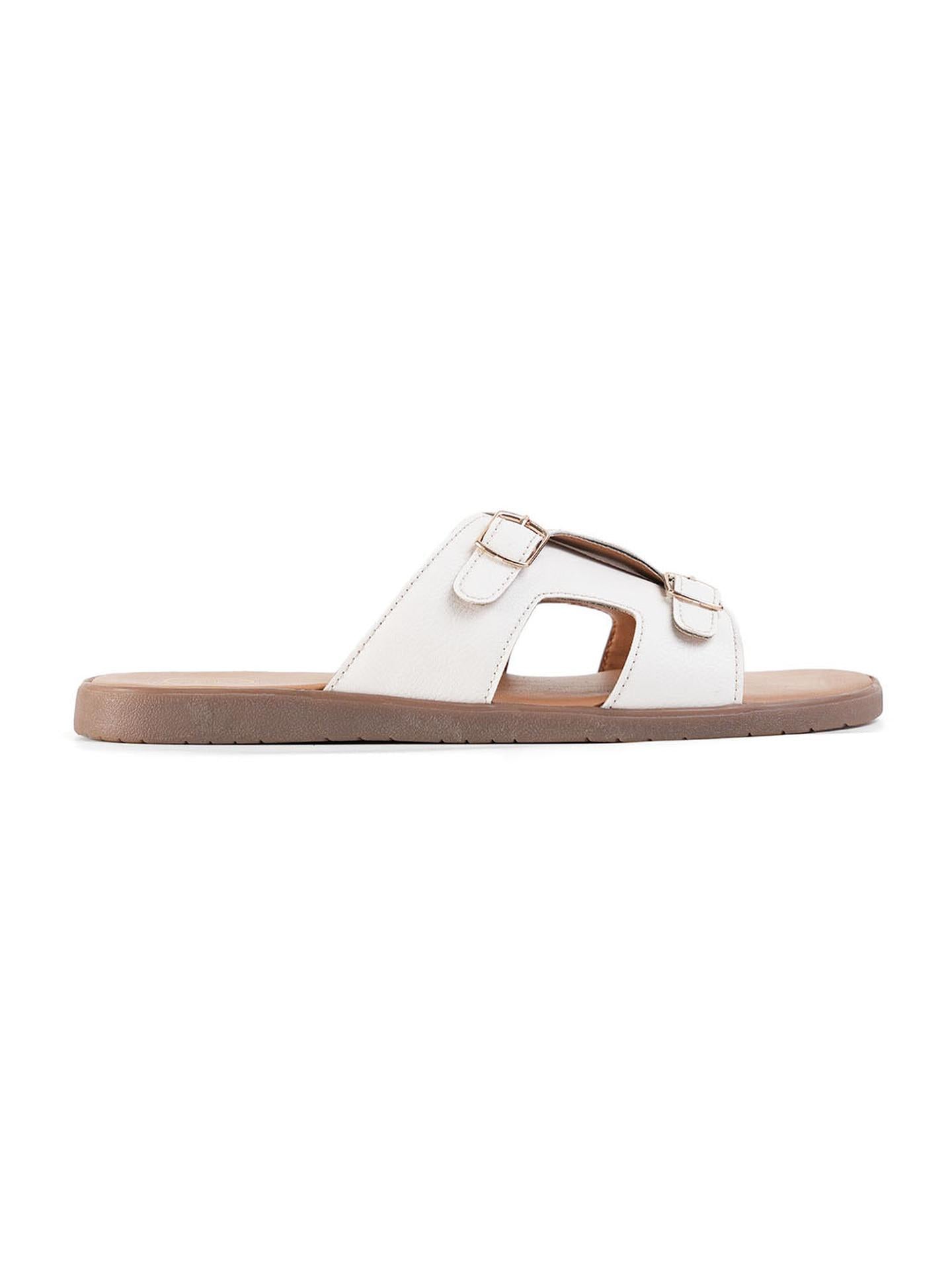 T-Rad Classic Double Monk Strap Sandals - White - UK 8 EU 42