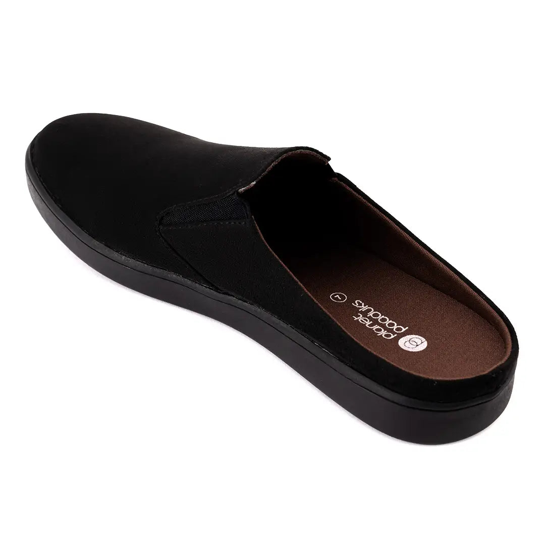 Paaduks Nest Mules Vegan Suede Black Men Slip-ons