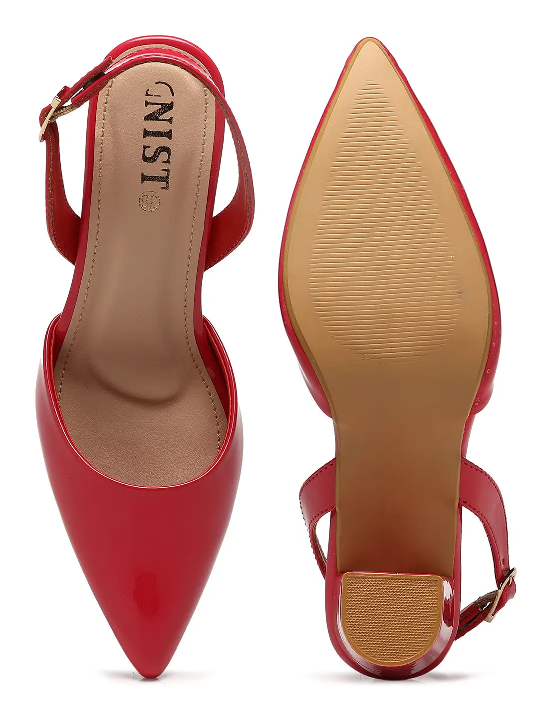 GNIST Classic Pumps Red Block Heels