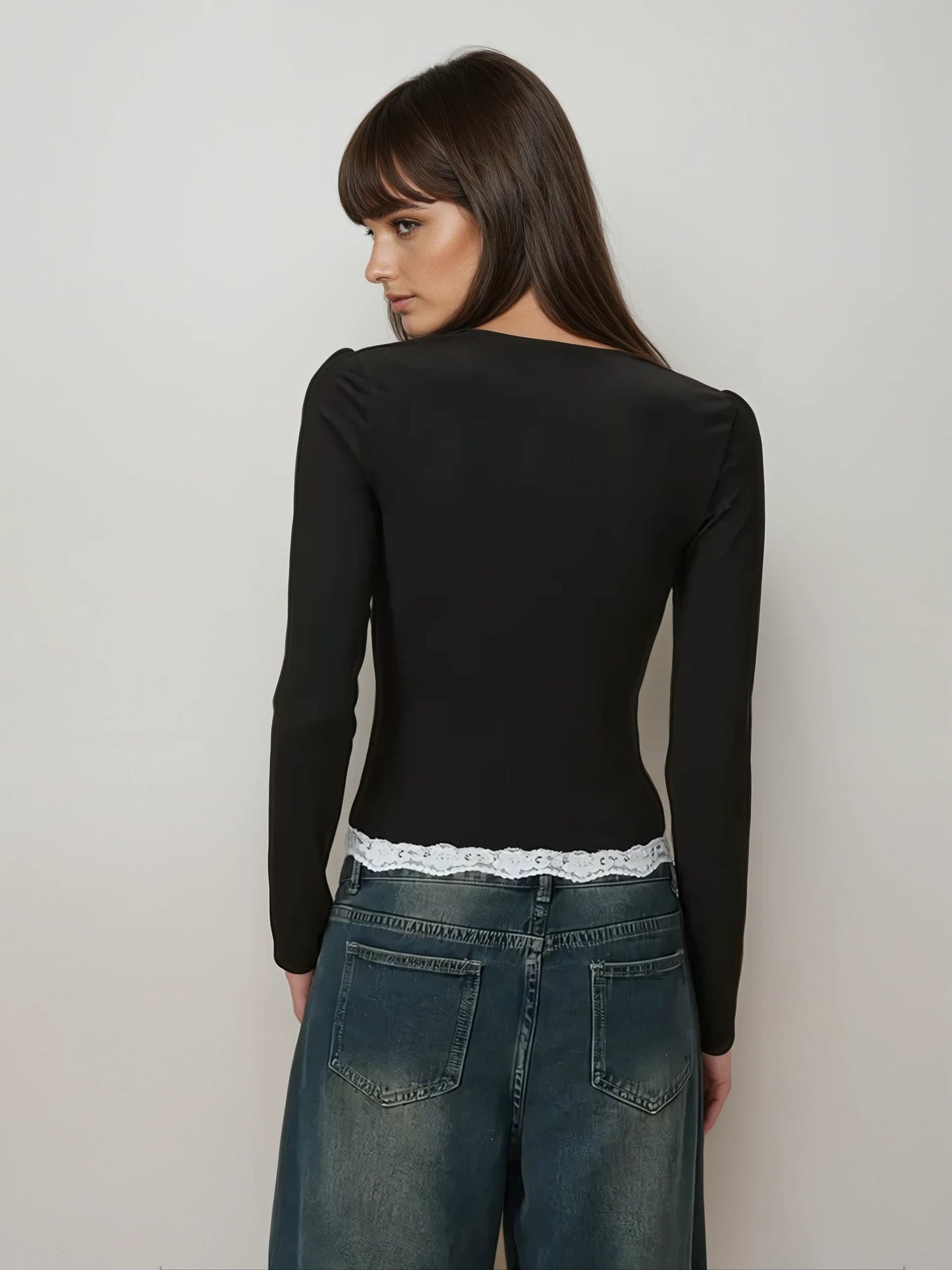 MWB Square Neck Ribbed Bow Top