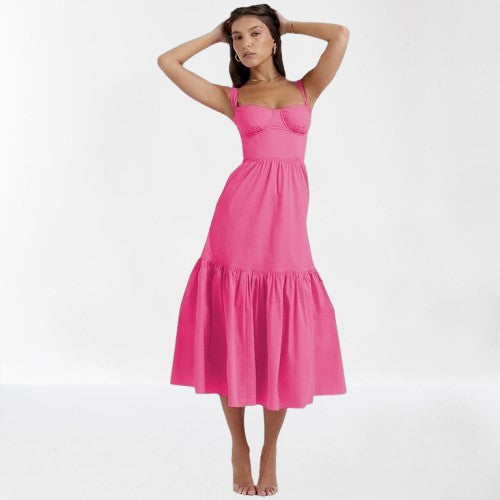 Pink Tiered A-Line Dress