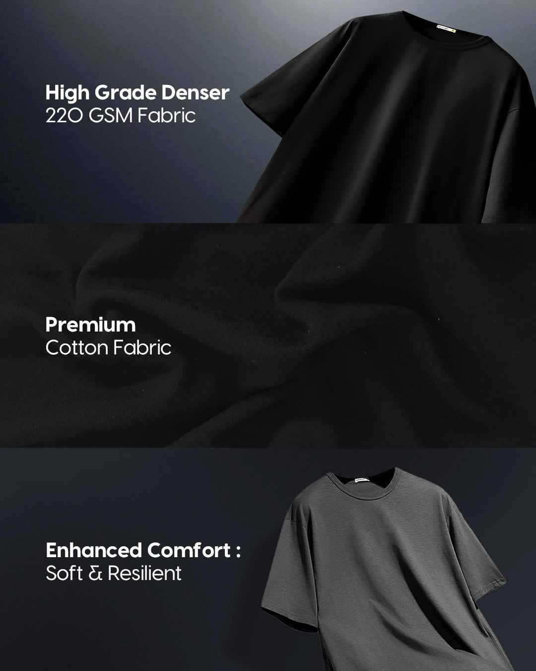 Men's Black Moon Knight Marvel Graphic Printed Oversized T-shirt