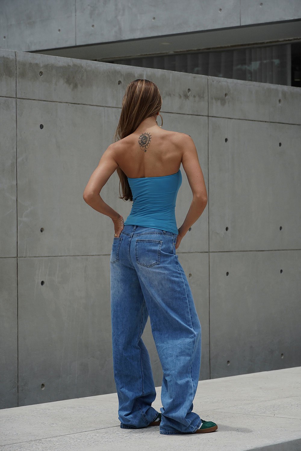 Ocean Blue Polyamide Tube Top