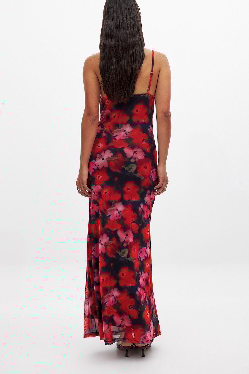 MWB Waterfall Mesh Maxi Dress