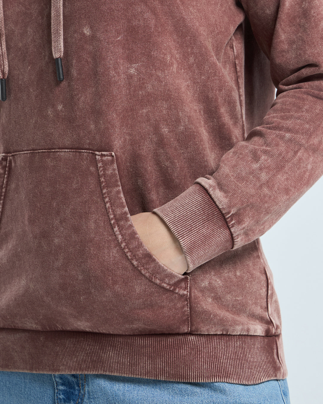 Women's Maroon Acid Wash Hoodies