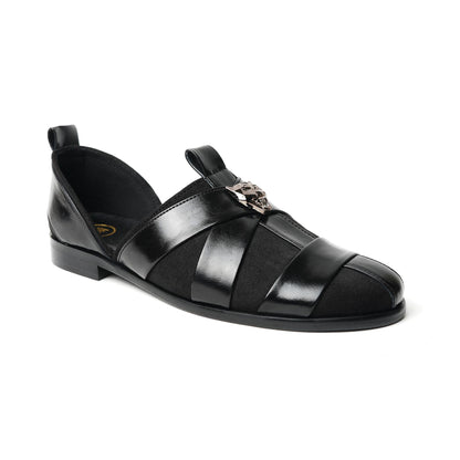 Monkstory Criss Cross Slip-On Sandal - Black