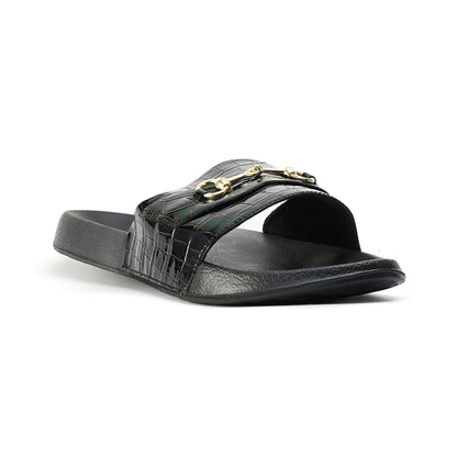 Monkstory Old Money Horsebit Sliders - Black