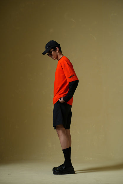 Drunk Text Orange oversized T-shirt