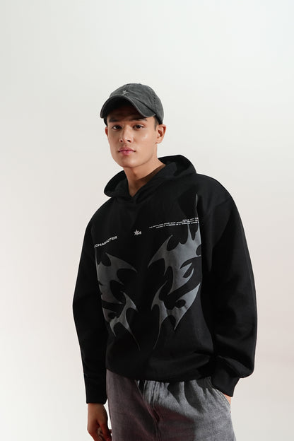 BLACK AURA OVERSIZED HOODIE