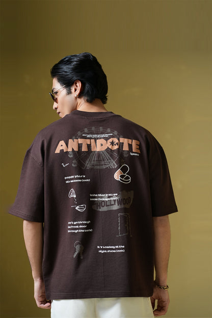Antidote Brown Oversized T-Shirt