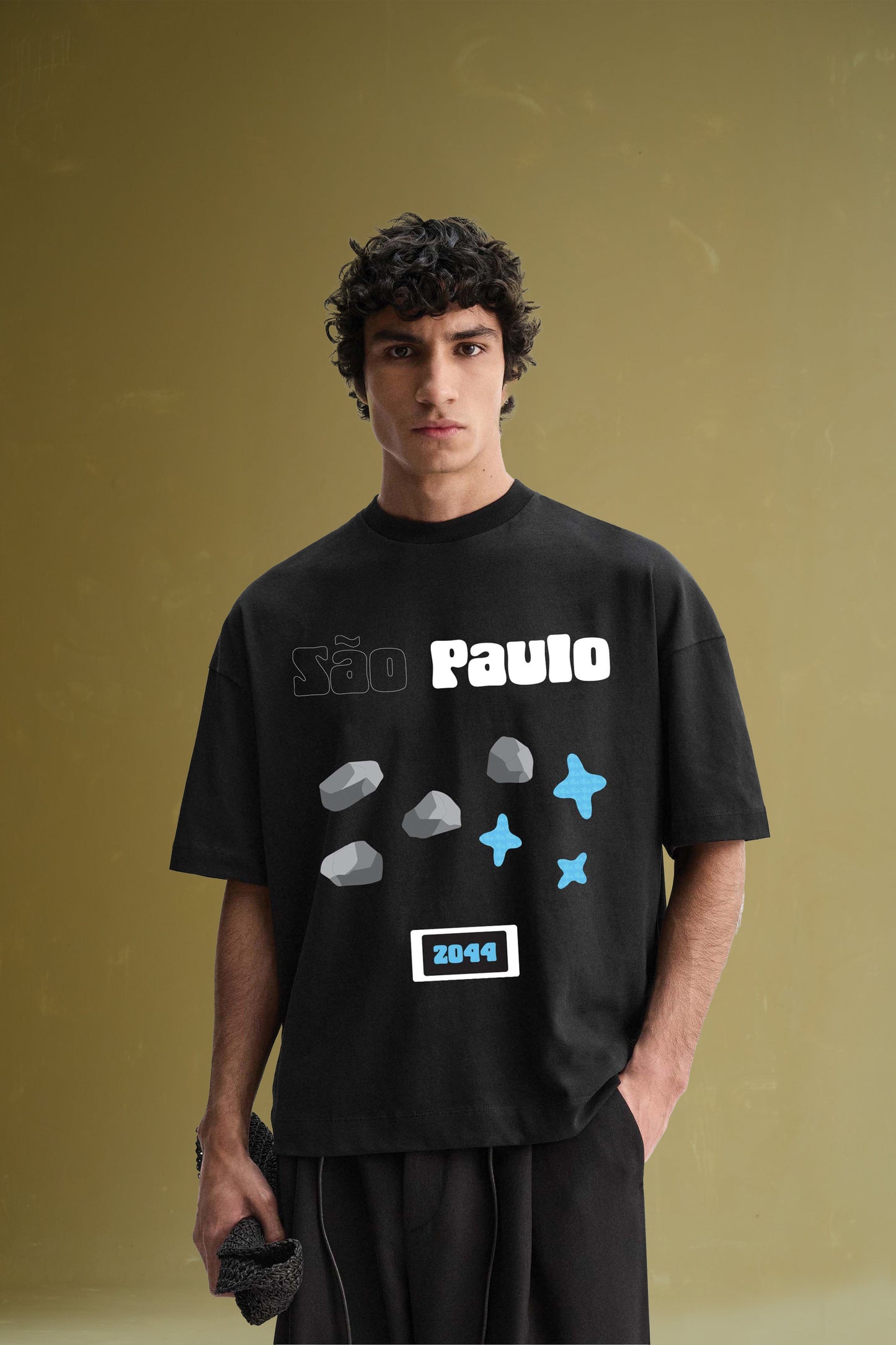 Sao Paulo Black Oversized T-Shirt